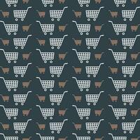Shopping Cart colorful repeating trendy pattern vector illustration background