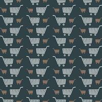 Shopping Cart colorful repeating trendy pattern vector illustration background