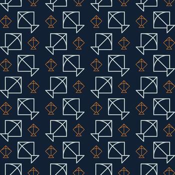Kite colorful repeating trendy pattern vector illustration background