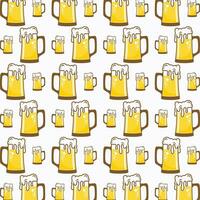 Beer glass vector seamless repeating pattern illustration background