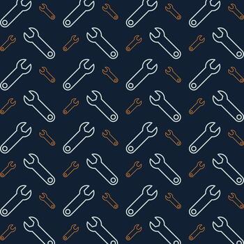 Wrench colorful repeating trendy pattern vector illustration background