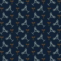 Cocktail colorful repeating trendy pattern vector illustration background