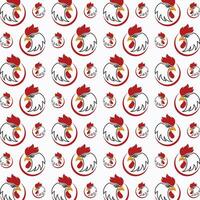 Rooster head vector seamless repeating pattern illustration background