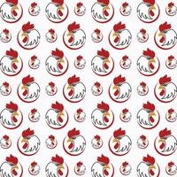 Rooster head vector seamless repeating pattern illustration background