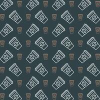 Coffee colorful repeating trendy pattern vector illustration background