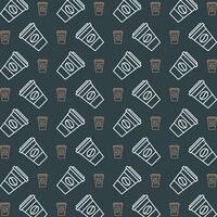 Coffee colorful repeating trendy pattern vector illustration background