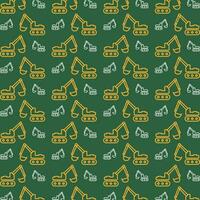 Excavator cute colorful repeating pattern vector illustration background