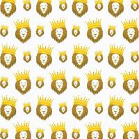 King lion vector seamless repeating pattern illustration background