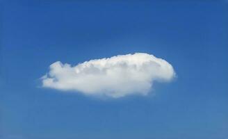 Single white cloud isolated over blue sky background, summer fluffy cloud photo
