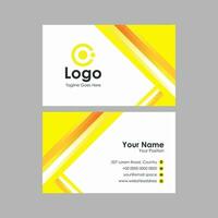 business card template with abstract geometric yellow background vector