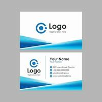 business card template with blue background element vector