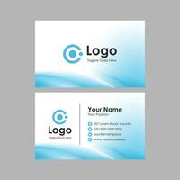 business card template with abstract blue background vector