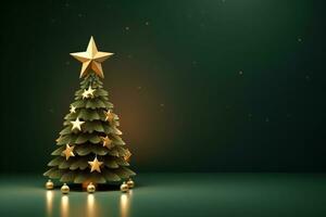 AI generated Small beautifully decorated christmas tree photo