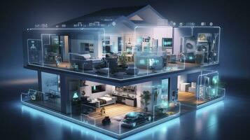 AI generated A Glimpse into the Connected Smart Home of Tomorrow. AI Generated photo