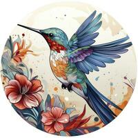 AI generated Hummingbird clipart on white background. AI Generated photo