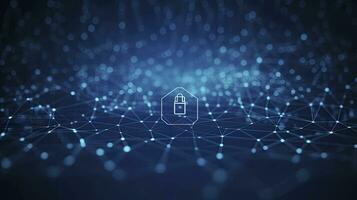 AI generated Abstract concepts of cybersecurity technology and digital data protection. AI Generated photo