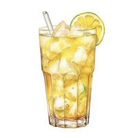 AI generated Watercolor jack fruit cream soda, Japanese soda. AI Generated photo