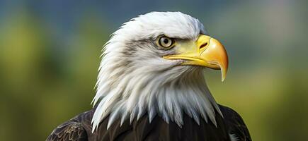 AI generated Portrait of an american bald eagle, wildlife. Generative AI photo