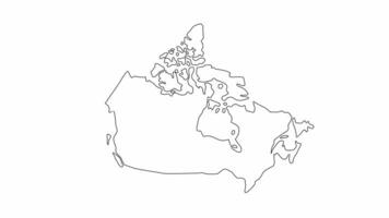 animado Canadá mapa bosquejo icono video