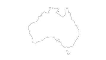 animato schizzo di australiano carta geografica icona video