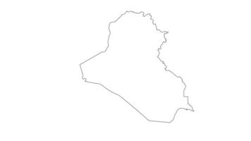 animato schizzo icona per il nazione carta geografica di Iraq video