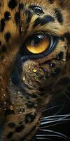 AI generated Leopard macro photography. AI Generated photo