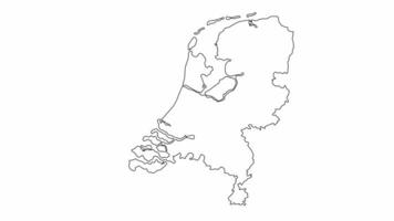 Animated sketch of the Netherlands map icon video