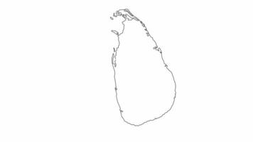 animated sketch of the map icon for the country of Sri Lanka video