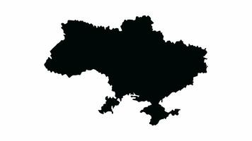 Animation forms a map icon for the country of Ukraine video