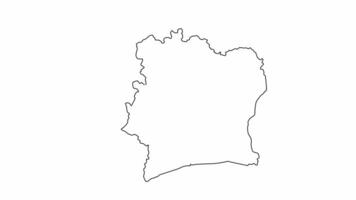 animated sketch of the Ivory Coast map icon video