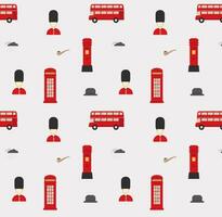 Seamless pattern of United Kingdom tourist attractions. Flat vector. British pattern. London symbols and landmarks. vector