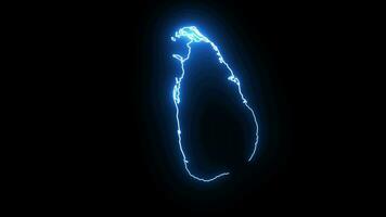 animiert sri Lanka Karte Symbol mit ein glühend Neon- bewirken video