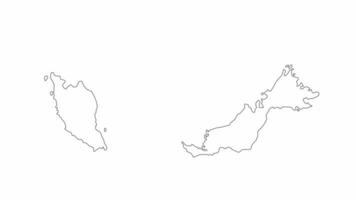 animated sketch of the Malaysian map icon video