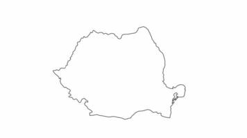 Animated sketch of Romania country map icon video