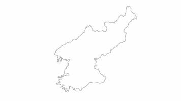 Animated sketch of North Korea map icon video