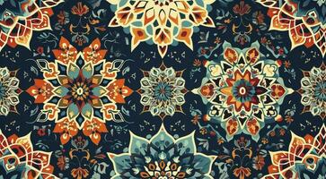 AI generated Colorful arabesque pattern photo