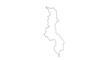 Animated sketch of the map icon for the country of Malawi video