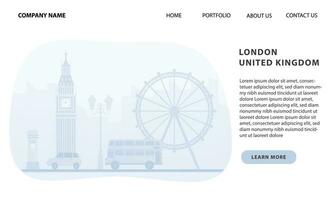 London, United Kingdom traveling business concept for landing page in flat style. Website template. Vector banner.