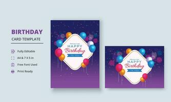 Birthday Banner, Birthday Wish Card, Birthday Poster, Birthday Card Template vector