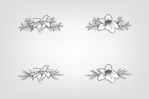 Floral Flower Foliage Arrangement Wreath vector