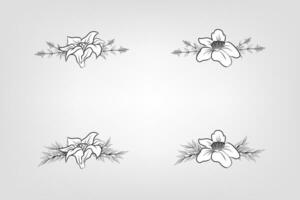 Floral Flower Foliage Arrangement Wreath vector