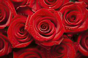 AI generated Red Rose Background for Valentine's Day. AI Generated photo