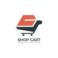 Shop with S letter logo, shopping, cart, online shopping, ecommerce, s logo, company, business logo design. vector
