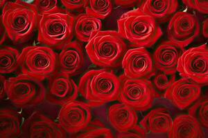 AI generated Red Rose Background for Valentine's Day. AI Generated photo