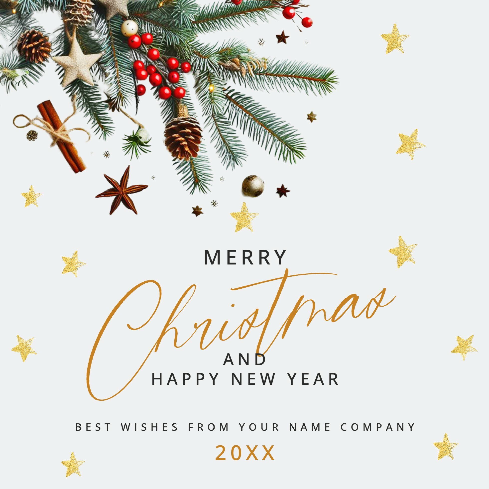 gold star christmas greeting season for company