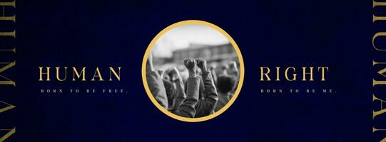 blue human rights social media cover banner template