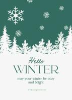 white winter greeting card template