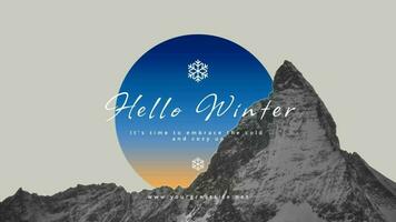 winter greeting social media design template