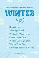 Winter Season Tips Pinterest Graphic template