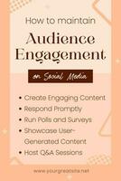 Peach Audience Engagement Pinterest Graphic template